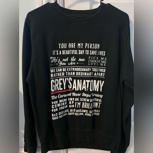 Black Greys Anatomy crew neck